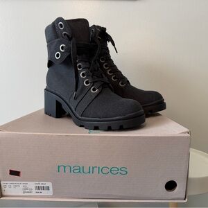 Maurices Colby Large Eyelet Hiker Boot Dark Gray Size 8